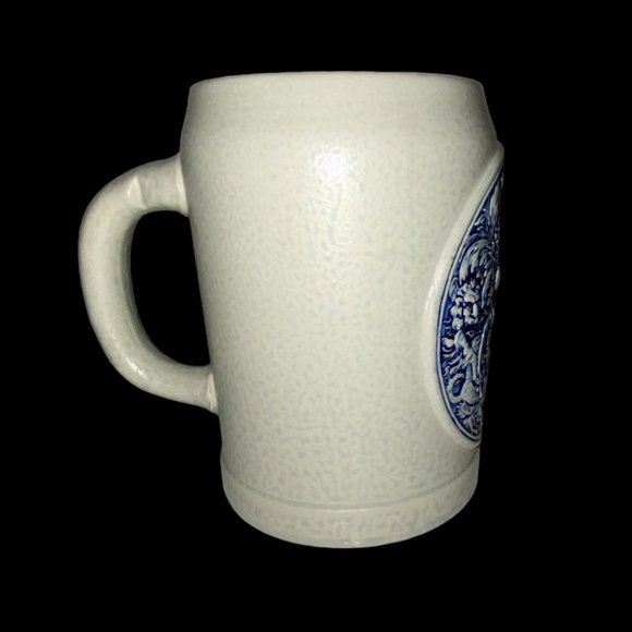 Vintage Gerz Embossed Cobalt Blue Coat of Arms Stoneware Beer Stein Mug Germany - Picture 2 of 6
